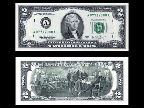 Two Dollar Bill Front And Back