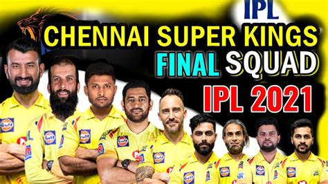 Vivo Ipl 2021 Chennai Super Kings Full Squad Csk Final Squad Ipl 2021