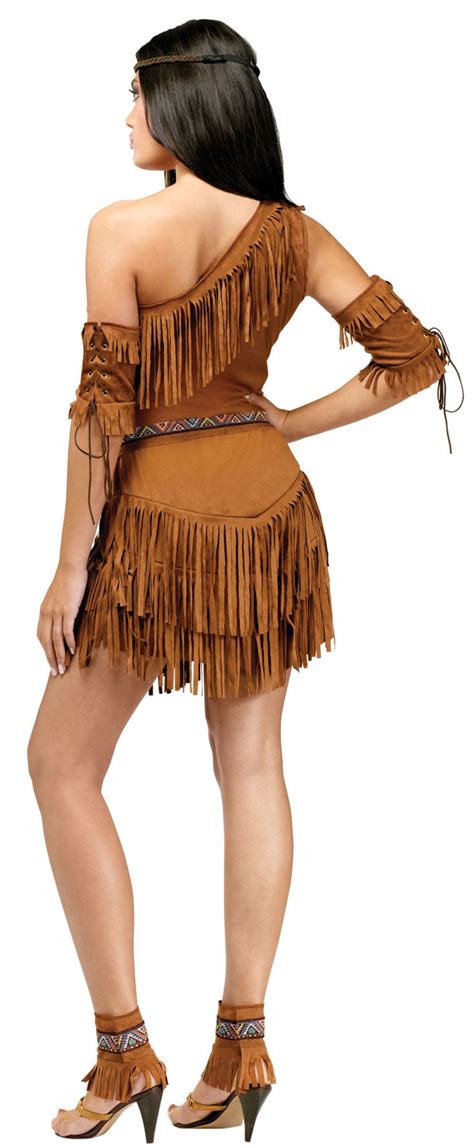 Sexy Native American Indian Pocahontas Adult Costume Dress Womens S M L
