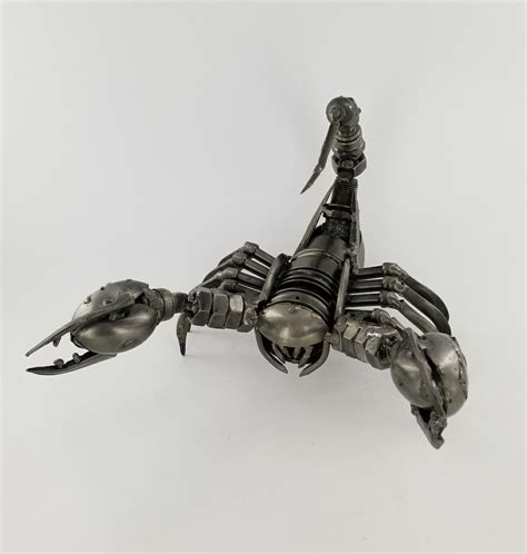 recycled metal scorpion art statuehandwelded steel scrap etsy