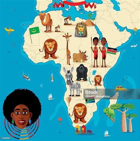 Cartoon Karte Von Afrika Stock Vektor Art Und Mehr Bilder Von Karte Navigationsinstrument