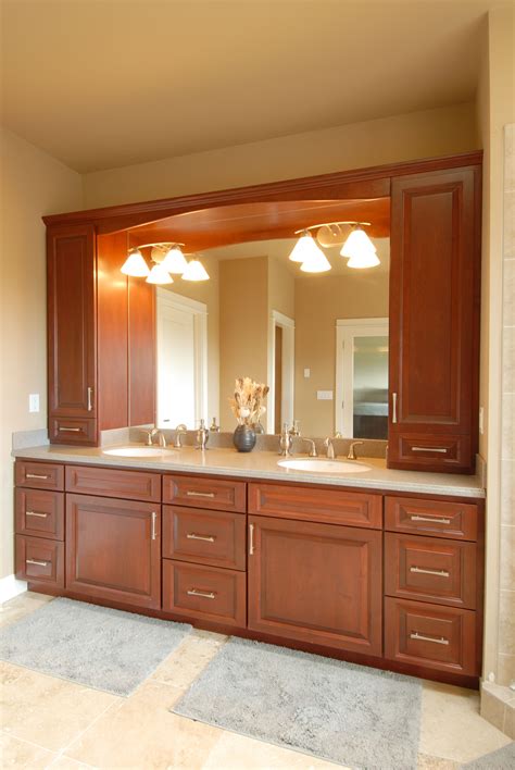 Simply pick the one that's within your budget. Master bathroom with double vanity and built-in storage.