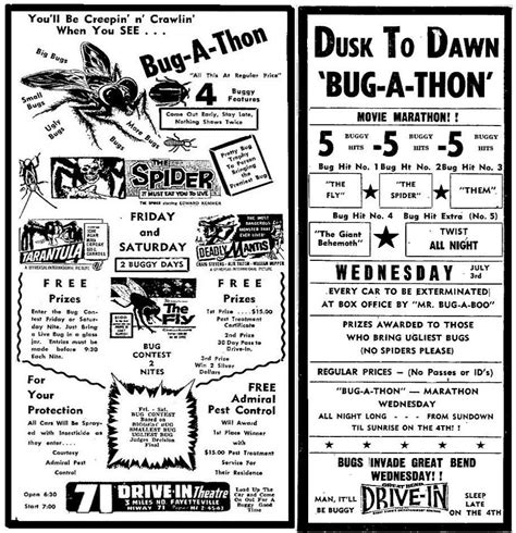 Bug A Thon At The Drive In Drive In Movie Outdoor Movie Screen