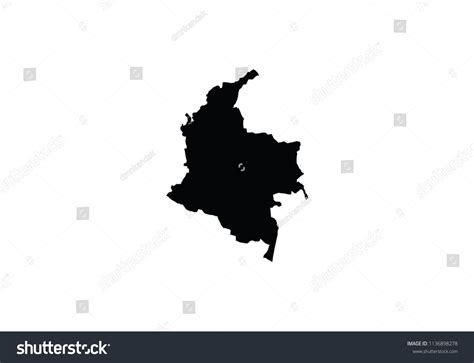 Colombia Outline Map National Borders Country เวกเตอร์สต็อก ปลอดค่า