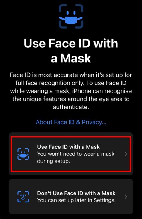 How To Set Up Face Id With A Mask On Apple Iphone