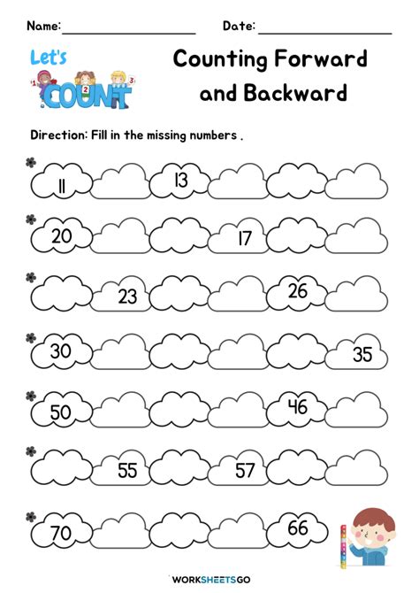 Counting Forward And Backward Worksheets Worksheetsgo