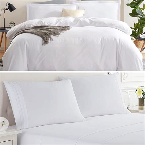 Nestl Double Brushed White Duvet Cover King Size 3 Piece Soft King