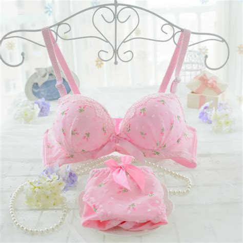 Wire Free Bra And Brief Set Women Sexy Push Up Bra And Panty Set 32a 34a 36a 32b 34b 36b Girl