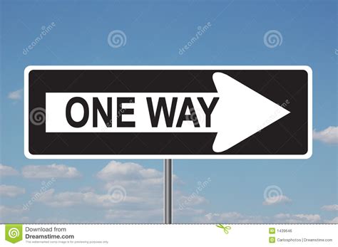 One Way Traffic Sign With Clouds Royalty Free Stock Image