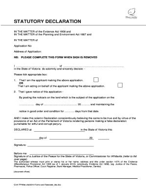 Statutory Declaration Form Vic Fill And Sign Printable Template Online