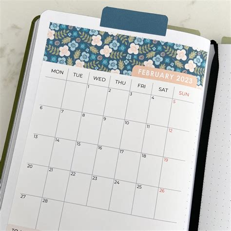 Printable 2023 Monthly Calendar A5 Size Journal Calendar Monthly