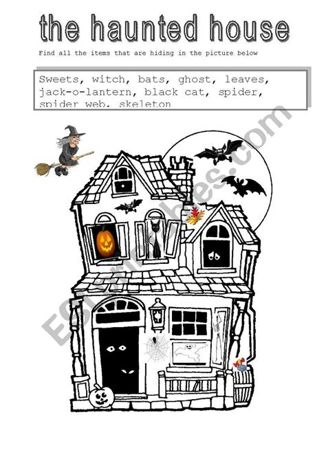 The Haunted House Esl Worksheet By Corneliaagnes