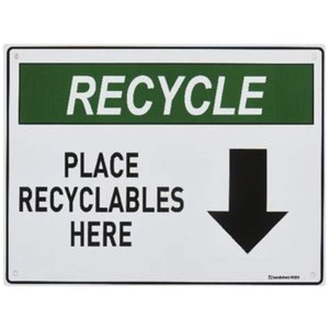 Sandleford Place Recyclables Here Sign 300 X 225mm Officeworks