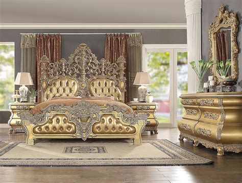 Shop for california king size beds at livingspaces.com. Royal Rich Gold CAL KING Bedroom Set 5Pcs Carved Wood ...