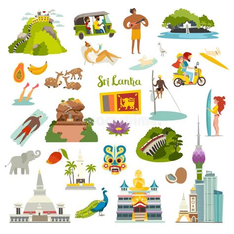 Sri Lanka Landmarks Vector Illustration Stock Vector Illustration Of