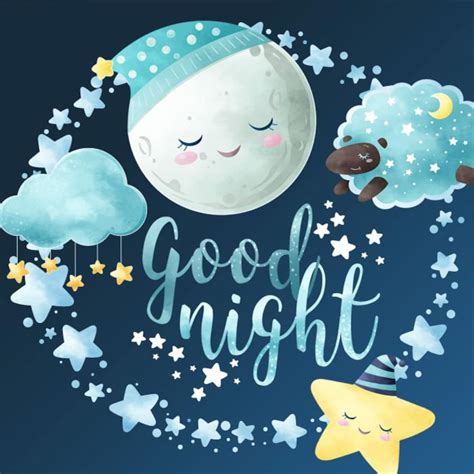 Aquarell Good Night Clip Art Sweet Dreams Clipart Mond Etsyde