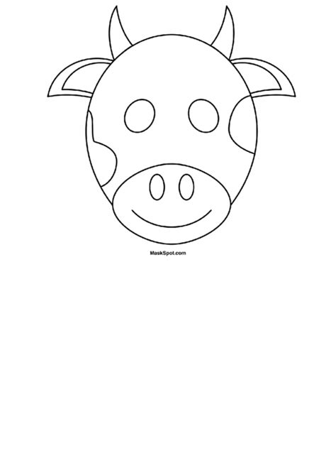 Cow Mask Template To Color Printable Pdf Download