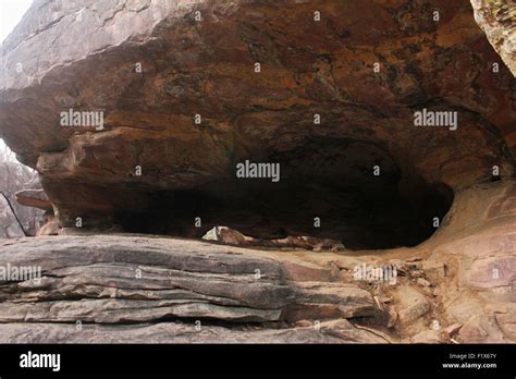 Cave Shelter At Bhimbetka Raisen Madhya Pradesh India Unescos