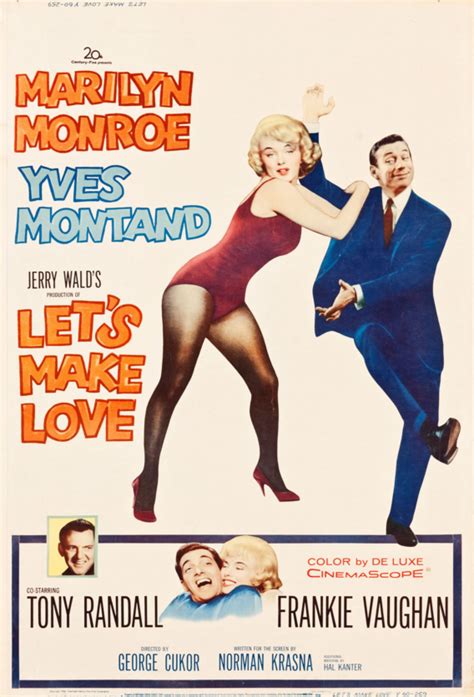 Let S Make Love Marilyn Monroe Yves Montand And Frankie Vaughan Us Movie Poster 1960 Old