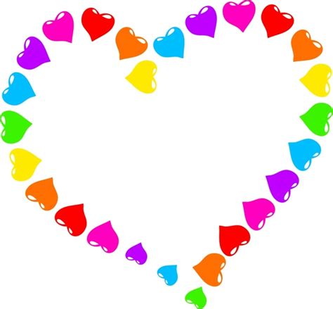 Abstract Heart Illustration With Colorful Hearts Free