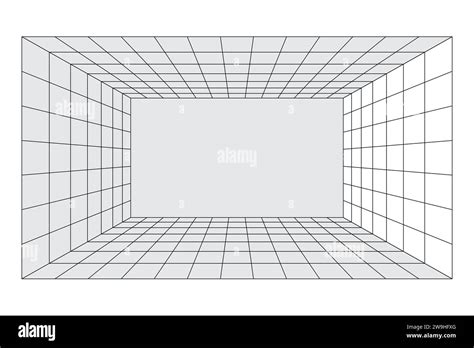 Perspective Grid Room Background Vector Illustration Stock Vector Image