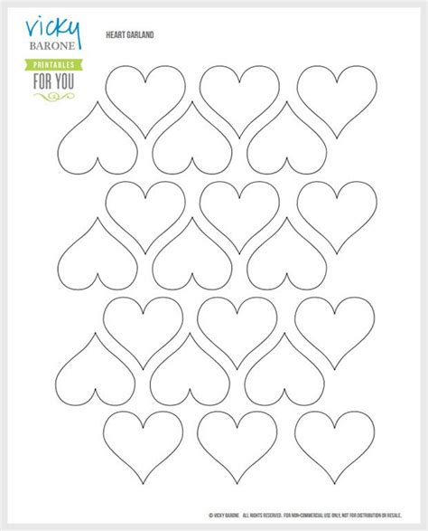 Diy Paper Heart Garland A Free Printable Vicky Barone Paper Heart