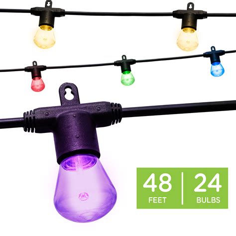 Enbrighten Color Changing Bistro Lights 48ft 24 Bulbs
