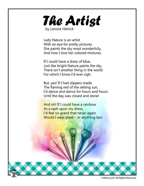 The Artist Earth Day Poetry Woo Jr Kids Activities Childrens