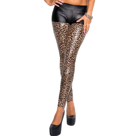 Sexy Leggings Womens Leopard Leggings Print Skinny Pants High Elastic Stretch Pants Female
