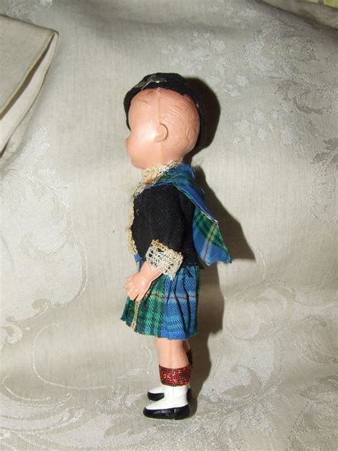 1950s Hard Plastic Doll Scottish Boy Blue