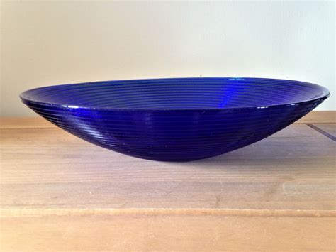 Large Fruit Bowl Cobalt Blue Glass Centrepiece Bowl Etsy Uk Centerpiece Bowl Large Fruit