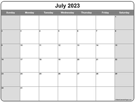 Printable July 2022 Monthly Calendar Printable Blank World