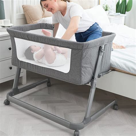 Buy Pamo Babe Unisex Bedside Sleeper Infant Bassinet With Wheels And