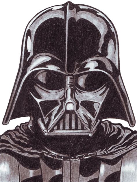Darth Vader Helmet Pencil Drawing