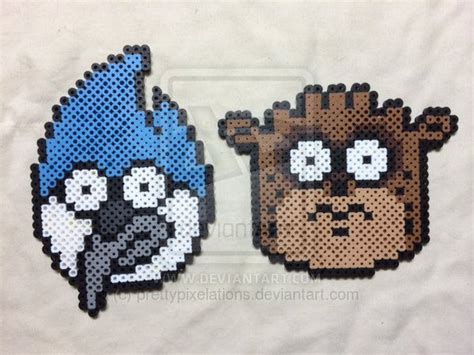 Mordecai And Rigby Regular Show Perler Bead Sprites By