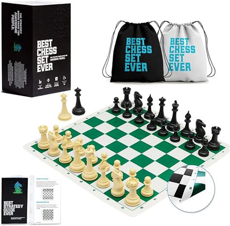 Best Chess Set Ever 4x Classic Tournament Chess Set With 20” X 20” Foldable Silicone Board And