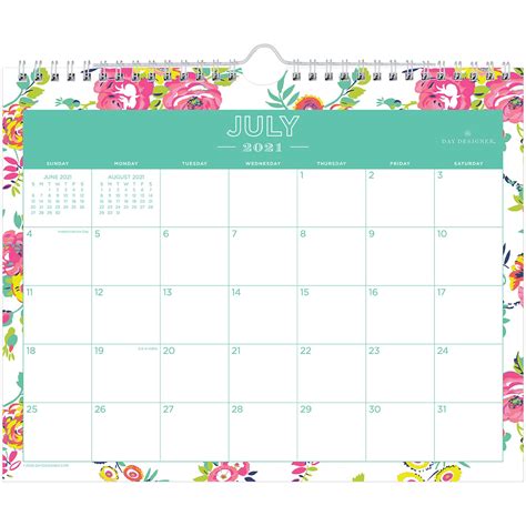 Day Designer For Blue Sky 2020 2021 Academic Year Monthly Wall Calendar