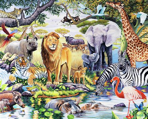 Safari Wildlife Painting By Jenny Newland Pixels