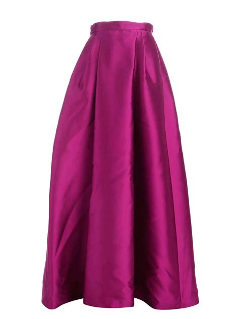 Long Skirts Alberta Ferretti Limited Edition Taffeta Skirt In Fuchsia