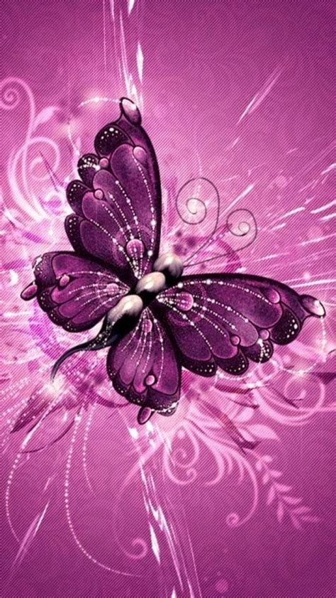 Purple Batterfly Whatsapp Background Whatsapp Wallpapers Pinterest