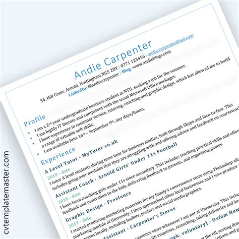 How To Write A Cv For A Summer Job With Free Template