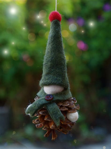 Pine Cone And Felt Gnome Christmas Ornament The Magic Onions