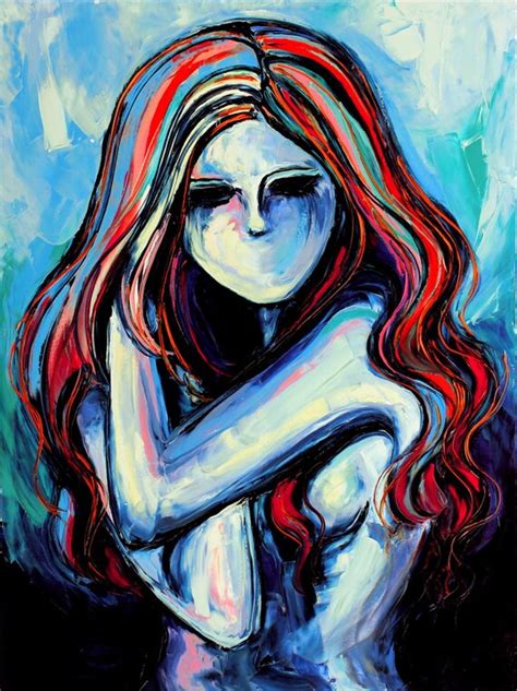 Painting Original Abstract Nude Woman 9x12 Art Collectibles Painting