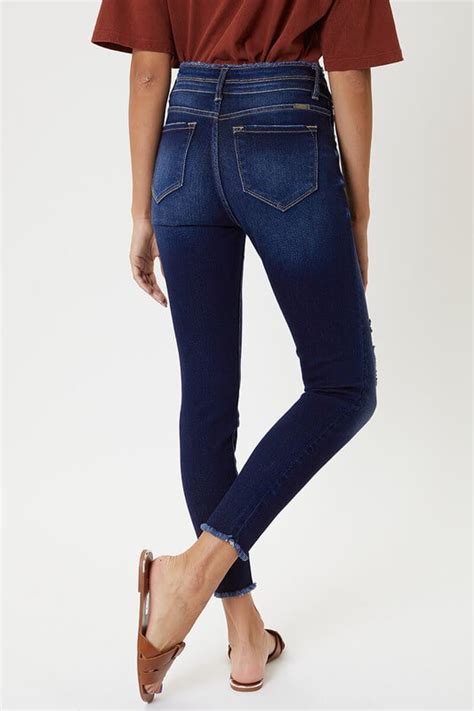 kancan high rise double button skinny jeans hannah rachel boutique