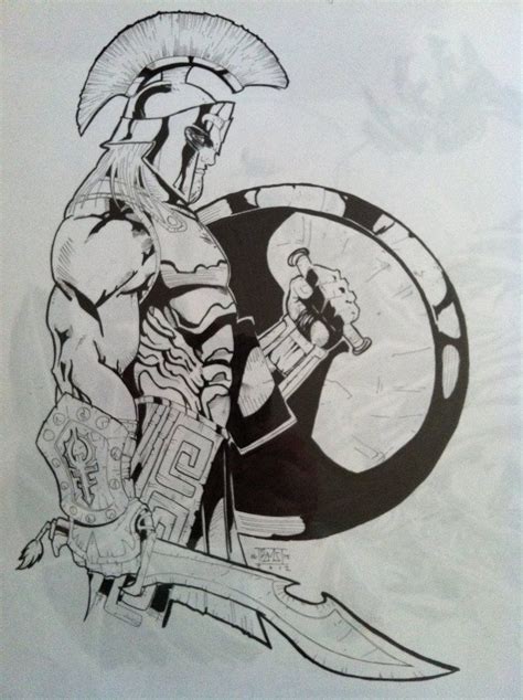 Spartan Warrior Sketch At Explore Collection Of