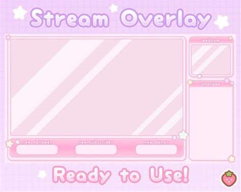 Twitch Stream Overlay Cute Pink Kawaii Simple Etsy