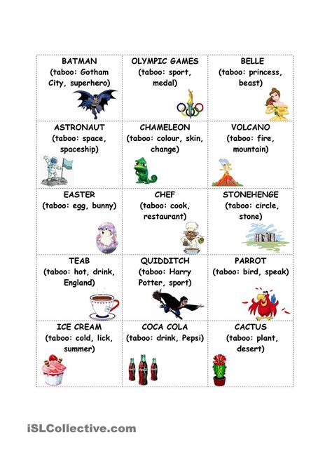There are two main types: Taboo Cards2 | Recursos educativos, Aprender inglés, Ingles