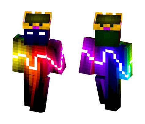 Download Black Rainbow Light Stripe Skin Minecraft Skin For Free