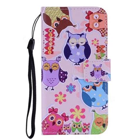 Colorful Owls Pu Leather Wallet Phone Case Cover For Samsung Galaxy A50