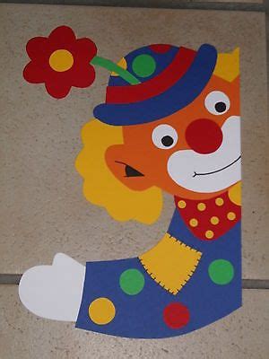 Was kann man zu karneval basteln und wie schmückt man richtig? Tonkarton Fensterbild ~ Clown Kopf ~ Karneval Fasching • EUR 8,99 | Basteln weihnachten papier ...